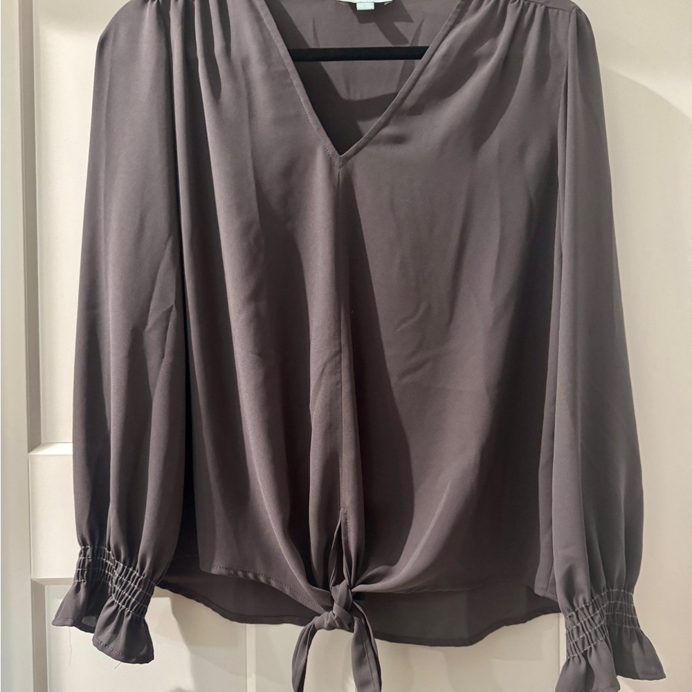 Veronica M Elegant V-Neck Tie-Front Blouse